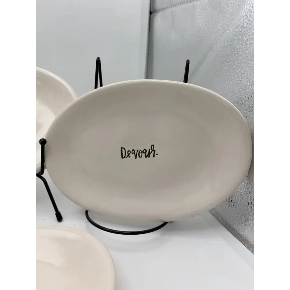 Rae Dunn Oval Snack Plates 8